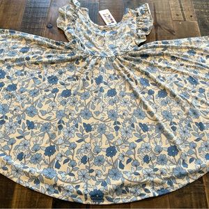 Dot Dot Smile size 3/4, 5/6, 7 or 8/10 girls blue floral Empire twirl dress new